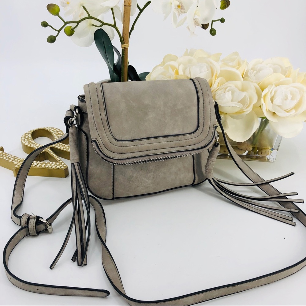 Faux Suede Fringe Crossbody Bag - Picture 4 of 8